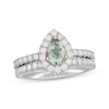 Thumbnail Image 1 of Neil Lane Pear-Shaped Green Quartz Bridal Set 1 ct tw Diamond 14K Two-Tone Gold