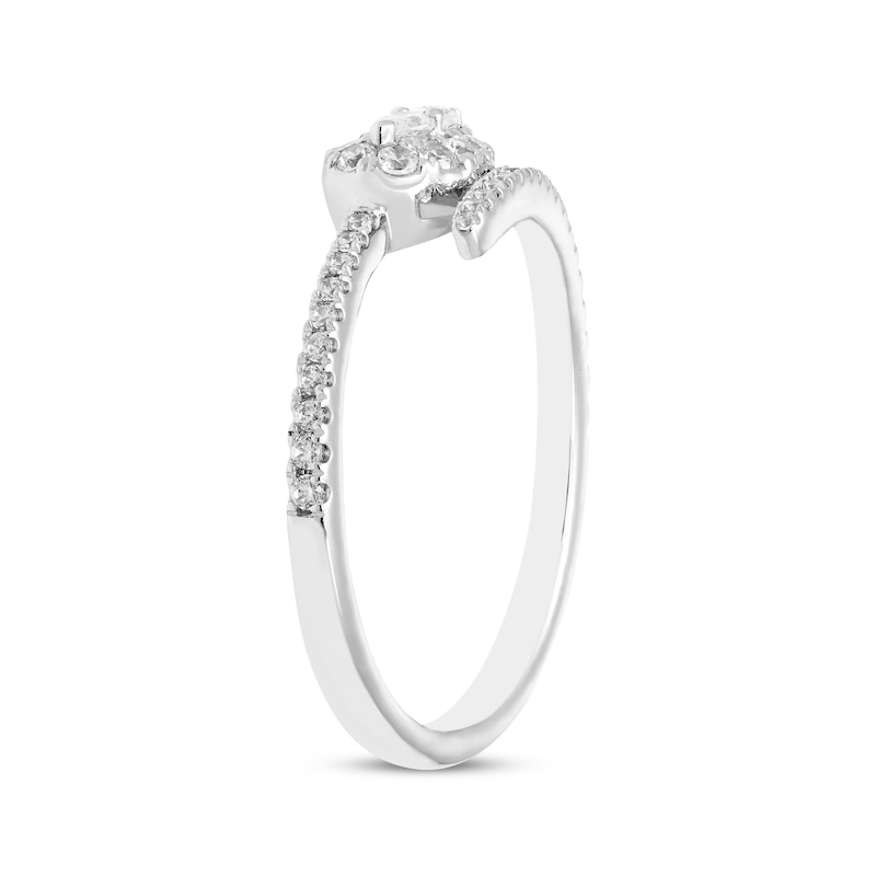 Main Image 2 of Previously Owned Forever Connected Diamond Ring 1/3 ct tw Pear & Round-cut 10K White Gold