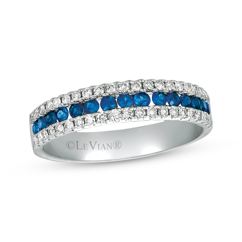 Main Image 1 of Previously Owned Le Vian Blueberry Round-Cut Sapphire Ring 1/3 ct tw Diamonds 14K Vanilla Gold