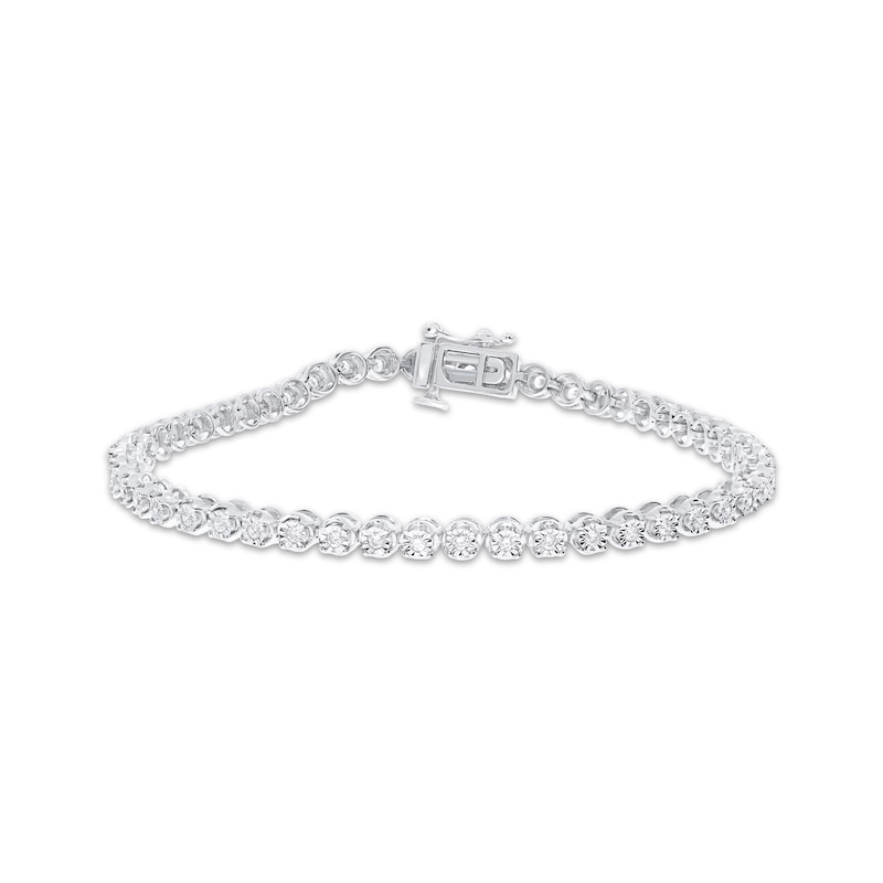 Main Image 1 of Previously Owned Diamond Line Bracelet 1/2 ct tw Round-cut Sterling Silver 7&quot;