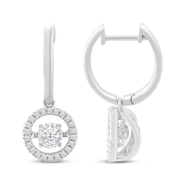 Previously Owned Unstoppable Love Diamond Halo Earrings 1/2 ct tw Round-Cut 10K White Gold