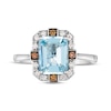 Thumbnail Image 3 of Previously Owned Le Vian Emerald-Cut Aquamarine Ring 1/6 ct tw Diamonds 14K Vanilla Gold