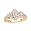 Thumbnail Image 1 of Memories Moments Magic Pear-Shaped Diamond Three-Stone Engagement Ring 1 ct tw 14K Yellow Gold