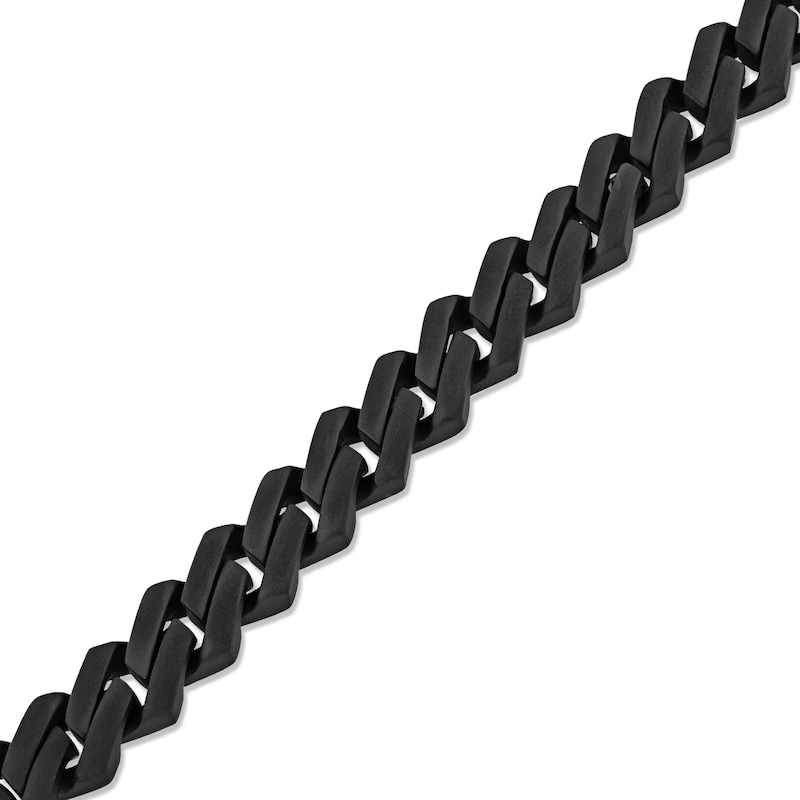 Main Image 2 of Men's Black Diamond Link Bracelet 1/2 ct tw Black Ion-Plated Stainless Steel 8.50&quot;