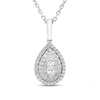 Thumbnail Image 1 of Previously Owned Forever Connected Diamond Necklace 1/5 ct tw Pear & Round-cut Sterling Silver 18&quot;