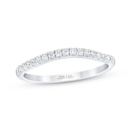 Previously Owned THE LEO First Light Diamond Wedding Band 1/6 ct tw Round-cut 14K White Gold