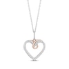 Thumbnail Image 0 of Previously Owned Hallmark Diamonds Heart Necklace 1/10 ct tw Sterling Silver & 10K Rose Gold 18"