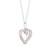 Thumbnail Image 1 of Previously Owned Hallmark Diamonds Heart Necklace 1/10 ct tw Sterling Silver & 10K Rose Gold 18"