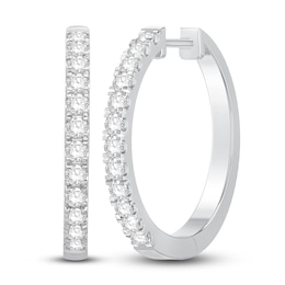 Previously Owned Diamond Hoop Earrings 1/2 ct tw 10K White Gold