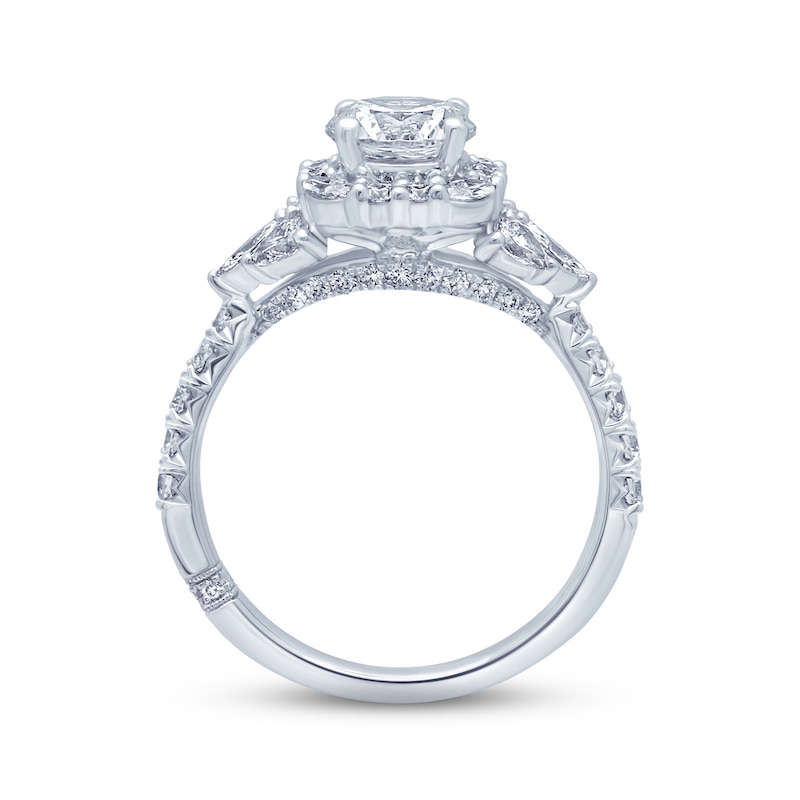 Main Image 3 of Previously Owned Monique Lhuillier Bliss Diamond Engagement Ring 1-7/8 ct tw Round, Marquise & Pear-Shaped 18K White Gold