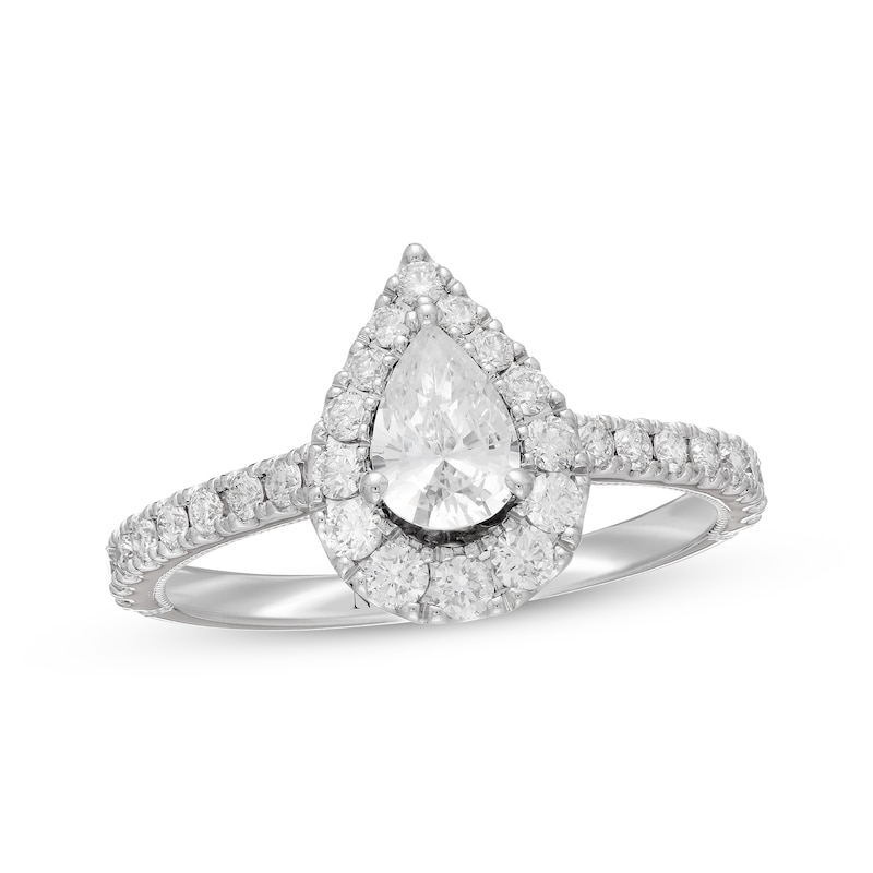 Main Image 1 of Previously Owned Neil Lane Diamond Engagement Ring 1 ct tw Pear & Round-cut 14K White Gold