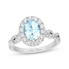 Thumbnail Image 1 of Previously Owned Neil Lane Aquamarine Engagement Ring 3/4 ct tw Round-cut Diamonds 14K White Gold - Size 4