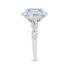 Thumbnail Image 2 of Previously Owned Neil Lane Aquamarine Engagement Ring 3/4 ct tw Round-cut Diamonds 14K White Gold - Size 4