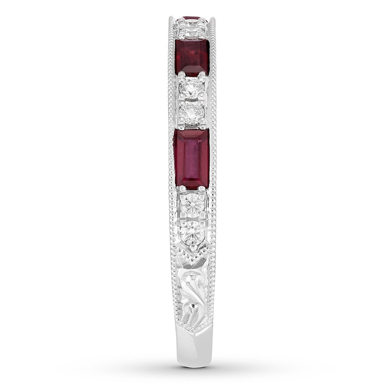 Main Image 3 of Previously Owned Neil Lane Ruby Anniversary Band 1/6 ct tw Diamonds 14K White Gold