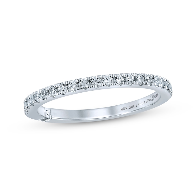 Main Image 1 of Previously Owned Monique Lhuillier Bliss Diamond Wedding Band 1/4 ct tw Round-cut 18K White Gold