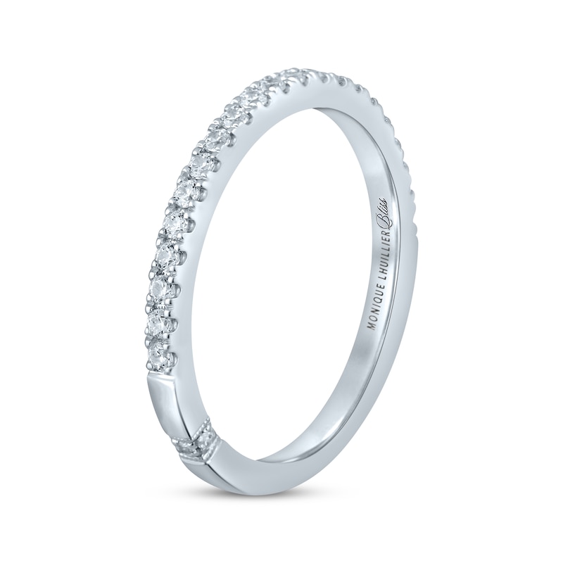 Main Image 2 of Previously Owned Monique Lhuillier Bliss Diamond Wedding Band 1/4 ct tw Round-cut 18K White Gold