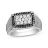 Thumbnail Image 1 of Previously Owned Men's Black & White Diamond Ring 1 ct tw 10K White Gold