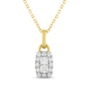 Thumbnail Image 0 of Previously Owned Forever Connected Diamond Necklace 1/3 ct tw Round & Princess-cut 10K Yellow Gold 18"