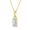 Thumbnail Image 1 of Previously Owned Forever Connected Diamond Necklace 1/3 ct tw Round & Princess-cut 10K Yellow Gold 18"