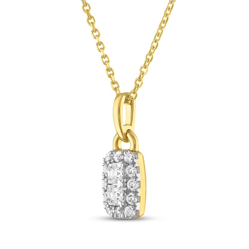 Previously Owned Forever Connected Diamond Necklace 1/3 ct tw Round & Princess-cut 10K Yellow Gold 18"