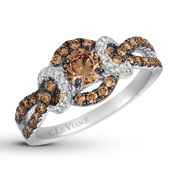 Previously Owned Le Vian Chocolate Diamond Ring 1 ct tw Round 14K Vanilla Gold