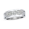 Thumbnail Image 1 of Previously Owned Men's Diamond Wedding Band 1 ct tw Square-cut 14K White Gold