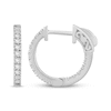 Thumbnail Image 1 of Previously Owned Diamond Hoop Earrings 1/2 ct tw Round-cut 10K White Gold