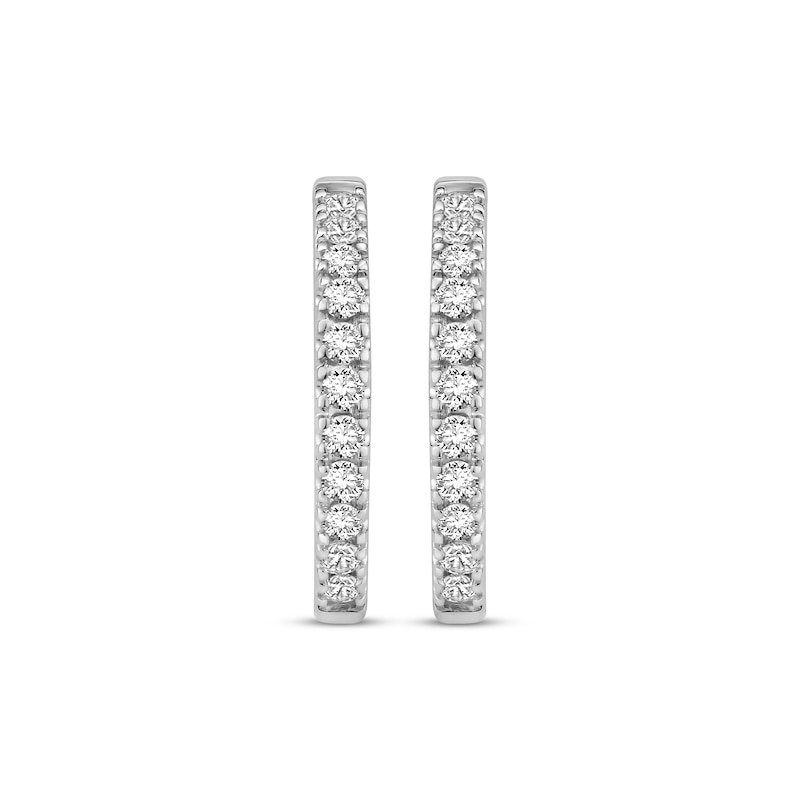 Main Image 2 of Previously Owned Diamond Hoop Earrings 1/2 ct tw Round-cut 10K White Gold