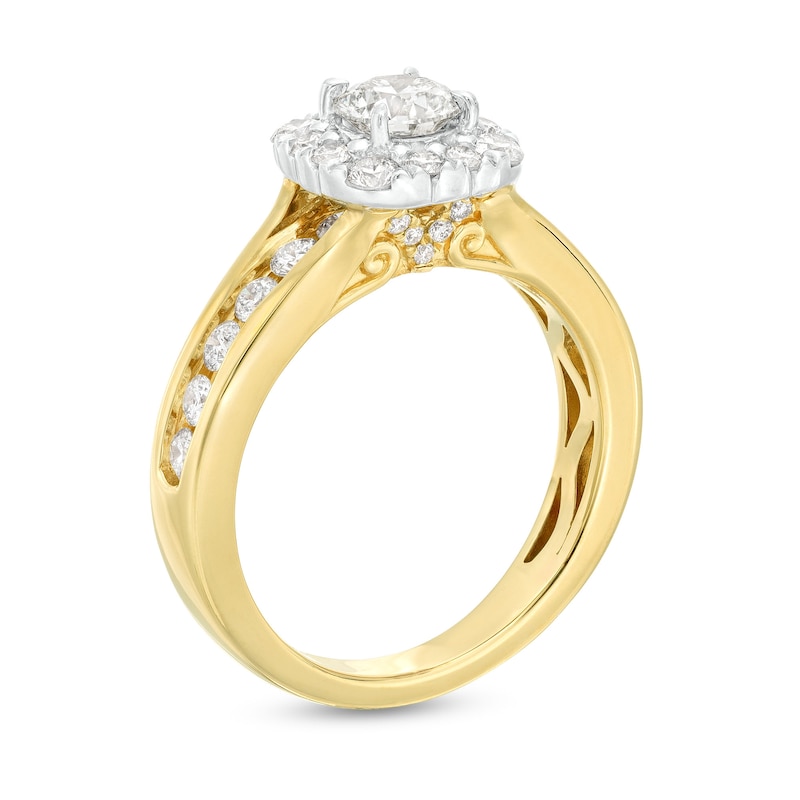 Main Image 2 of Previously Owned Diamond Engagement Ring 1-3/8 ct tw Round-cut 14K Yellow Gold