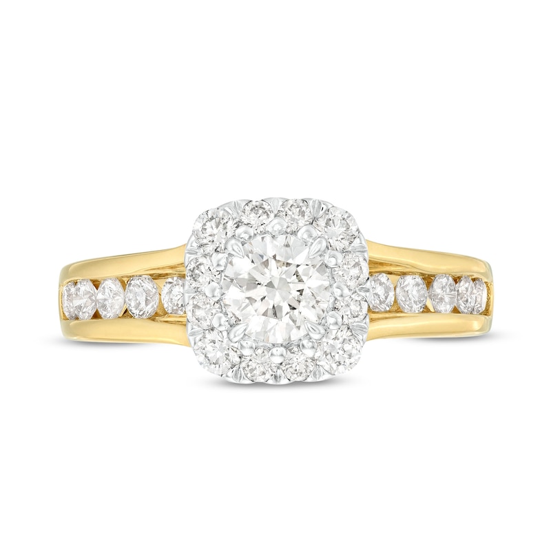 Main Image 3 of Previously Owned Diamond Engagement Ring 1-3/8 ct tw Round-cut 14K Yellow Gold