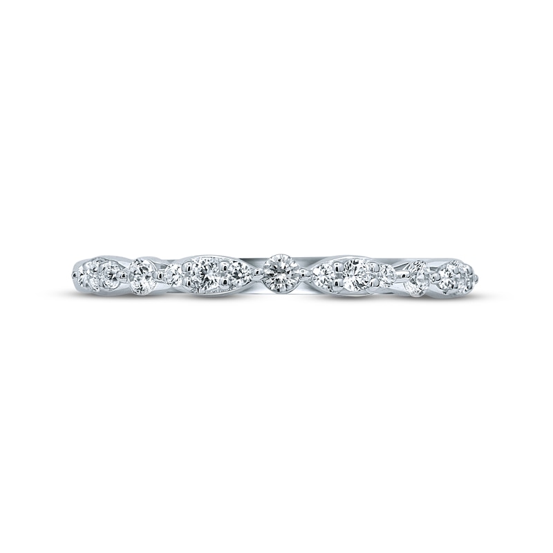 Main Image 2 of Previously Owned Monique Lhuillier Bliss Diamond Wedding Band 1/4 ct tw Round-cut 18K White Gold