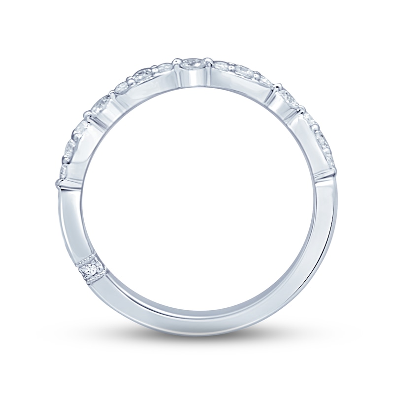 Main Image 4 of Previously Owned Monique Lhuillier Bliss Diamond Wedding Band 1/4 ct tw Round-cut 18K White Gold