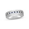 Thumbnail Image 1 of Previously Owned Neil Lane Men's Diamond & Blue Sapphire Wedding Band 1/6 ct tw 14K White Gold