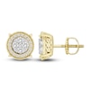 Thumbnail Image 0 of Previously Owned Men's Diamond Curb Style Stud Earrings 1 ct tw Round-cut 10K Yellow Gold