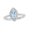 Thumbnail Image 1 of Marquise-Cut Aquamarine & Diamond Engagement Ring 1/3 ct tw 14K White Gold