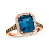 Thumbnail Image 1 of Previously Owned Le Vian Blue Topaz Ring 1/3 ct tw Diamonds 14K Strawberry Gold