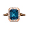 Thumbnail Image 4 of Previously Owned Le Vian Blue Topaz Ring 1/3 ct tw Diamonds 14K Strawberry Gold