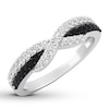 Thumbnail Image 3 of Previously Owned Black & White Diamond Anniversary Band 3/8 ct tw 14K White Gold