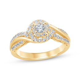 Previously Owned Diamond Engagement Ring 3/8 ct tw Round-cut 14K Yellow Gold