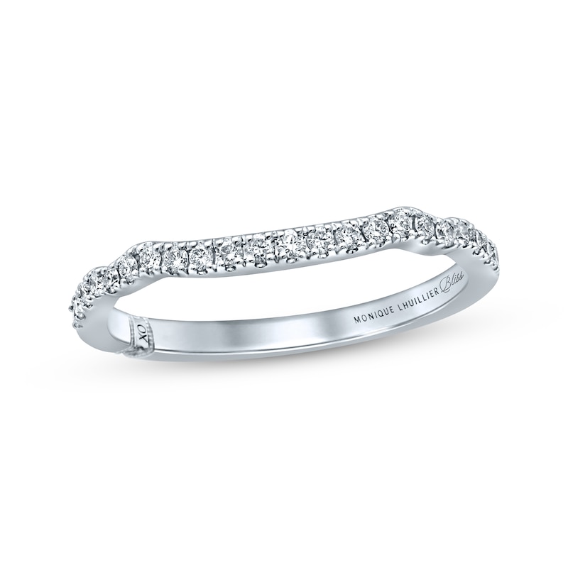 Main Image 1 of Previously Owned Monique Lhuillier Bliss Diamond Wedding Band 1/5 ct tw Round-cut 18K White Gold