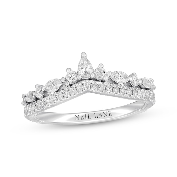 Previously Owned Neil Lane Diamond Anniversary Band 1/2 ct tw Marquise, Pear & Round-cut 14K White Gold - Size 4.75