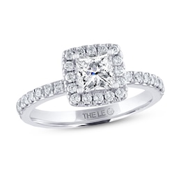 Previously Owned THE LEO Diamond Engagement Ring 1 ct tw Princess & Round-cut 14K White Gold