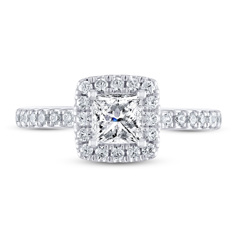 Main Image 3 of Previously Owned THE LEO Diamond Engagement Ring 1 ct tw Princess & Round-cut 14K White Gold