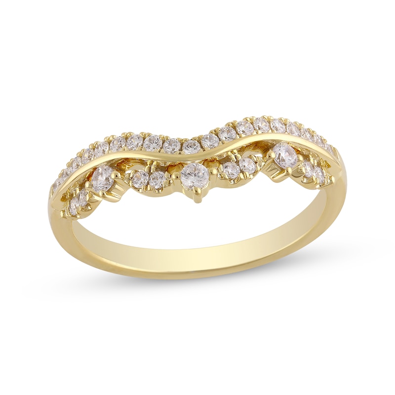 Main Image 1 of Previously Owned Diamond Contour Ring 1/3 ct tw Round-cut 14K Yellow Gold