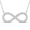 Thumbnail Image 1 of Previously Owned Diamond Infinity Necklace 1/6 ct tw Round-cut 10K White Gold 18&quot;