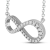 Thumbnail Image 2 of Previously Owned Diamond Infinity Necklace 1/6 ct tw Round-cut 10K White Gold 18&quot;