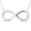 Thumbnail Image 3 of Previously Owned Diamond Infinity Necklace 1/6 ct tw Round-cut 10K White Gold 18&quot;