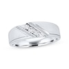 Thumbnail Image 1 of Previously Owned Men's Diamond Wedding Band 1/5 ct tw Round-cut 10K White Gold