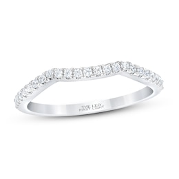 Previously Owned THE LEO First Light Diamond Wedding Band 1/5 ct tw Round-cut 14K White Gold