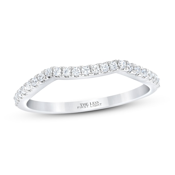Previously Owned THE LEO First Light Diamond Wedding Band 1/ ct tw Round-cut 14K White Gold